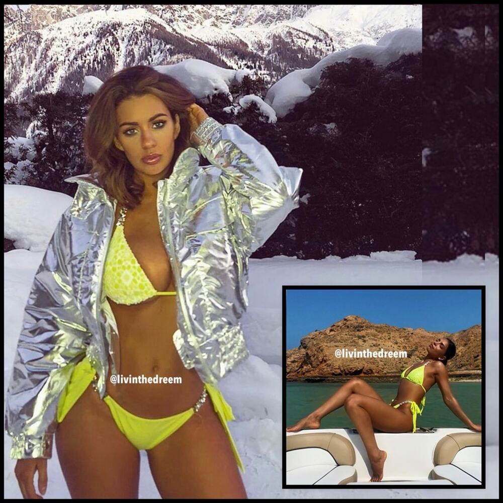 Bahimi Aruba Triangle Top M & Cheeky Bottom M in Lightning Bolt$155